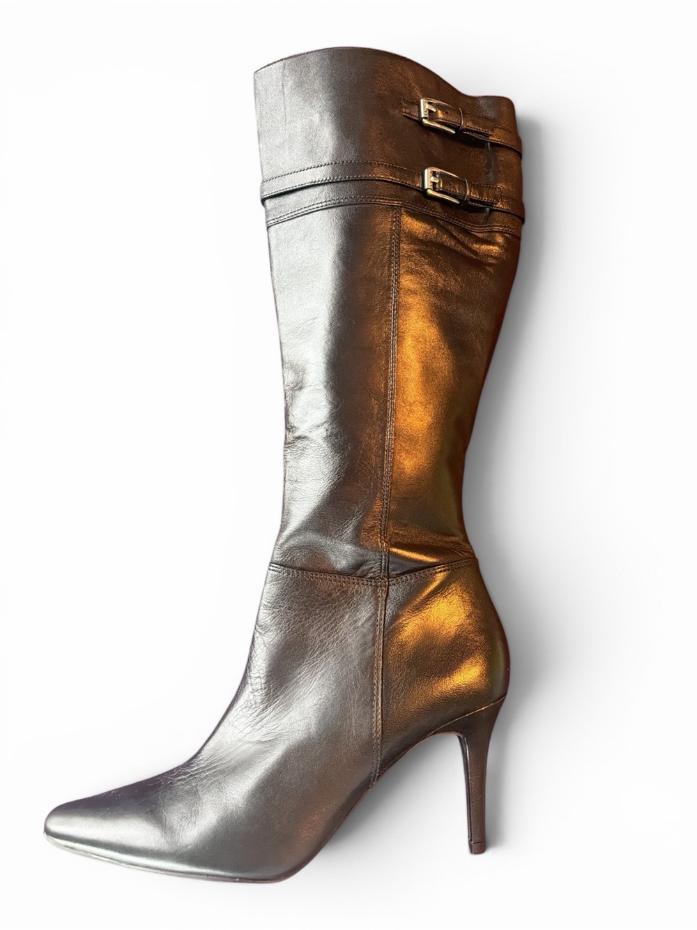 Ralph Lauren Women’s Leather Knee-High Stiletto Boots In Black Size 8 1/2 NWOT - Picture 6 of 10